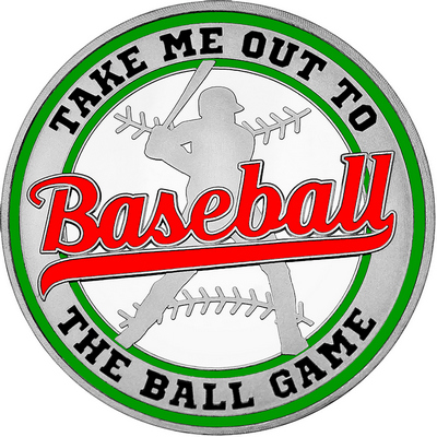 Red "Baseball" with Green Outer Circular Borders